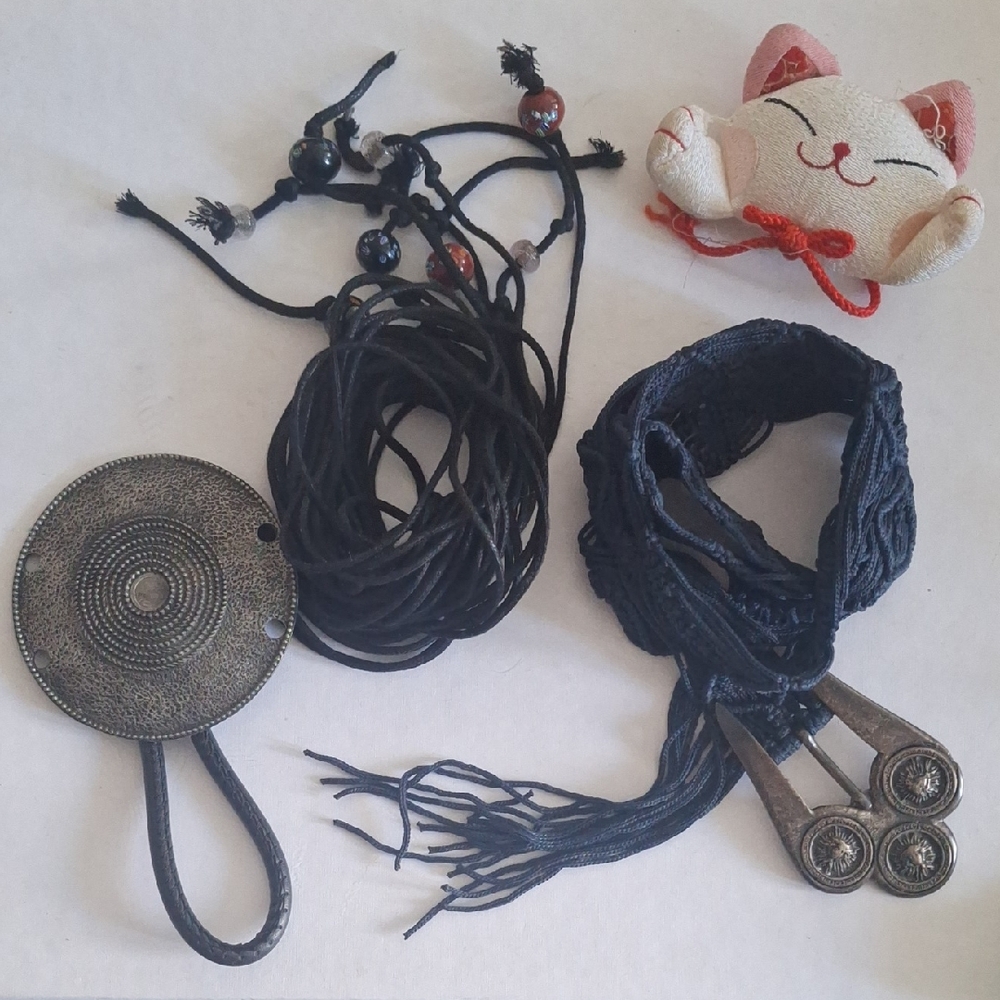 2 for $12: Bohemian Black and Silver Hair Accessories with Tassels